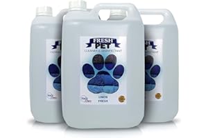 TRADE CHEMICALS FRESH PET CLEANER DISINFECTANT KENNEL/CATTERY PRE FILLED 5L x 3 (Linen Fresh)