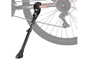 Gasea 2Packs Béquille de Vélo Réglable en Aluminium Vélo Support Outil Béquille Latérale de Bicyclette Pied de Vélo pour VTT, Vélo de Route et Vélo Pliant de 16" à 26" (Noir)