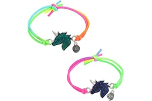 talifoca 2 bracciali dell'umore per ragazze con unicorno, bracciale, arcobaleno, per ragazze, piccoli regali per bambini, calendario dell'Avvento, regalo per ragazze, Plastica