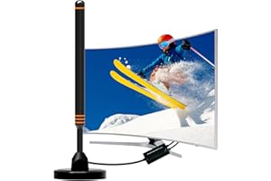 BIGEFEIXU Antenna TV, Antenna TV Interna Amplificata Potente Digitale 250+ Miglia Gamma con Amplificatore Segnale per 4K 1080p VHF UHF DVB-T/DVB-T per Home Smart Televisione/Radio, Cavo Coassiale 5M