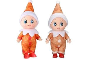 POPOYU 2 Pezzi Mini Bambola Elfo di Natale,Piccoli Elfi Elfo Pupazzo di Natale,Accessori Sfacciati per ElfoNatale Dispettoso,Gemelli Bambola ElfoNatale per Regalo Capodanno Calza Stuffers