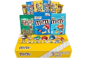 Coffret Cadeau M&M's – Assortiment Gourmand 9 Produits Variés | Chocolats, Biscuits, Crispy, Peanut, Caramel Salé & Minis – Idée Cadeau Halloween, Noël, Anniversaire & Fêtes