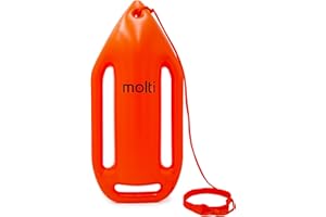‎MOLTI molti Schwimmboje 51 x 23 cm – Schwimmhilfe mit Schlepptau für Kinder & Erwachsene wasserdichte Sicherheitsboje für Freiwasser, Schwimmtraining