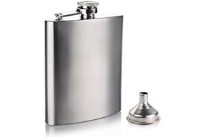 TEKSHOPPING Fiaschetta Acciaio Inox per Whisky, Escursione, Trekking, Viaggio, Colore Argento (266ml / 9Oz)