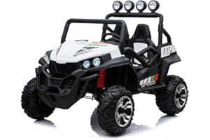 TOYSCAR Macchina Elettrica per Bambini 2 Posti 24V New Polar Sedile Regolabile Auto Elettrica per Bambini Telecomandata Porte Apribili Macchina Elettrica per Bambini Bianca