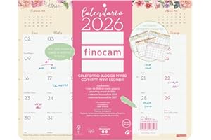 Finocam - Calendario imán Mes Vista Enero - Diciembre (12 meses) | Calendario Magnético nevera | Planificador mensual Design - Español
