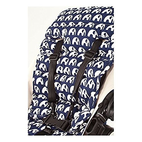 Outlook Universal Pram Travel Comfy Liner Navy and White Elephant Design Extra Long