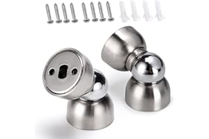 IGNPION Zestaw 2 klamer do drzwi ze stali nierdzewnej mini magnetyczne stopery do drzwi montaż ścienny ze stali nierdzewnej ogranicznik do drzwi(Srebro)