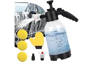 Cartlant Snow Foam Pump Sprayer, 2L Car Foam Sprayer Foam Cannon Lance with 2 Nozzles & Cleaning Kit, Hand Pressure Snow Foam Car Shampoo Gun Spray Foam Bottle for Car Washing Detailing Valeting