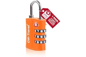 OW-Travel Candado maleta TSA Anti robo. Candado numerico 3 Digitos. Candado Combinacion Taquilla. Candados para mochilas y maletas. Candado Taquilla Gimnasio. Candado seguridad equipaje