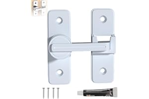 FENGJIAHUI Schiebetürschloss, 180° Riegelschloss, Ohne Bohren for Türverriegelung Innen, Schiebetür Schloss, Vorhängeschlossverschlüsse für alle Innen- und Außentüren Geeignet (Weiß-180°)