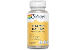 SOLARAY Vitamin D3 + K2 | Vegcaps Es 67.91g, Sin Sabor, cápsulas, 120 Unidades