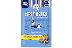 Laughing Dog - Brit Bites - Wheat Free Naturally Oven Baked Treats with Banana Honey & Oats - 175g