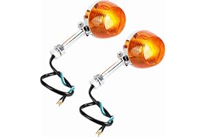 Domary 2st 12V Blinkersljus 8mm Slitstark ABS Motorcykel Indikatorlampor Kompatibel med C70 CT70 CT90 CB350 CM400 CB750
