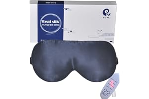Maschera Occhi Riscaldata Seta, PJYU Mascherina per Dormire per Occhi Secchi, Trattamento per Blefarite, Alleviare per Occhi Stanchi, MGD e Occhi Porcili (Blu Navy)