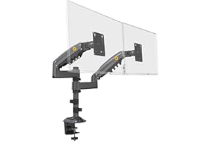 ERGOSOLID Support bureautique avec Ressort à gaz pour Deux écrans LCD 17″ – 27″ (43 cm – 69 cm de Diagonale) et Jusqu’à 9 kg chacun
