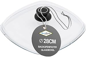 MaxxGoods Simax Couvercle en verre avec bouton Passe au four (28 cm x 28 cm)