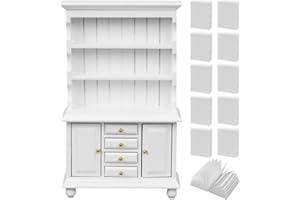 CHROMACRAFT 1 Mini Bibliothèque De Maison De Poupée, 10 Mini Livres, Bibliothèque De Poche 1:12, Meubles Miniatures en Bois, Accessoires De Maison De Poupée, Ornements De Modèles De Mini Meubles