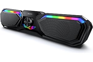 DYOONOER Computer Lautsprecher für Desktop Monitor, Bluetooth Computer Soundbar, Dynamische RGB Computer Sound Bar, USB Powered PC Lautsprecher für Desktop, HiFi Stereo Gaming