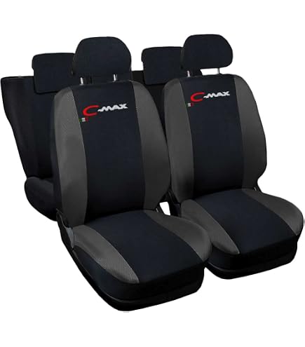 Set Coprisedili Per Ford C-Max (2010-2019), 9 Pezzi, In Pelle PU - Grigio, Impermeabile