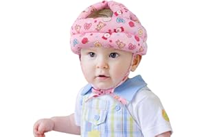 XEMZ Baby Safety Helmet, Soft Comfortable Baby Safety Protective Cap, Adjustable Size Infant Head Protective Hat, for Baby from 6 Months - 6 Years Old to Learn to Crawl, Walk, Run & Play (Pink Candy)