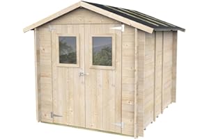 THEGOODGARDEN Casetta Giardino in legno per Attrezzi Jack con porta doppia finestrata 2x2,5 (198 x 248 cm)