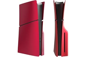 SZAERFA Console Cover Plates for Sony PS5 Slim,Anti-Scratch Console Replacement Side Faceplate for Playstation 5 Slim, Console Protective Shell Accessories (Optical Drive Version, Red)