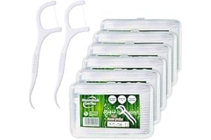 ‎YUEDE Dental Floss, 300+40 Stück Zahnseide Sticks Zahnstocher Stick, Zahn Draht Zahnpflege Interdental Flossers mit Y-Form Design, Einwegzahnseide Zahnreinigung Sticks von Yuede (6x50+40Pcs) (Weiß)
