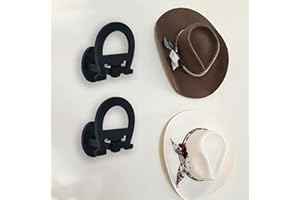 BANTLOU 2 Stück verstellbare Cowboyhut-Halter, Holz-Cowboyhut-Wandhalterung, Ständer für die Wand, kann die ursprüngliche Form des Hutes beibehalten, 4-fach verstellbares Westernhut-Display für Fedoras