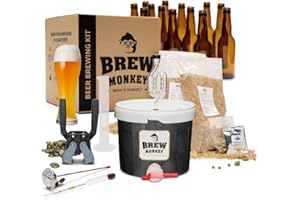 Brew Monkey® Kit Per Fare La Birra Weizen | Kit Luxe 5 L | 5,7% VOL. | Kit Per La Produzione Di Birra A Casa | Idee Regalo Uomo | Kit Birra | Regali Uomo Originali | Regalo Uomo Natale