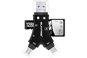 SUNTRSI SD-Kartenleser für iPhone/Android/Mac/Computer/Kamera, 4-in-1-Micro-SD-Kartenleser, Wildkamera-Viewer, tragbarer Speicherkartenleser, SD-Kartenadapter, kompatibel mit SD- und TF-Karten