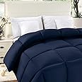 ComfyWell King Size Duvet – Plain Quilt Comforter Bedspreads, Coverlets & Sets, 2 Pillowcases Warm and Anti Allergy All Season Coverless Duvet, Throws For Bed. (King (220x230cm), Navy Blue)