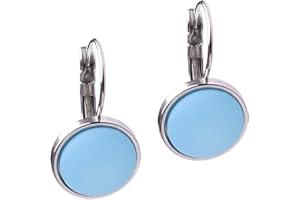 Polarisohrring "Katharina", 12mm original Polariscabochon in vielen attraktiven Farben in einer Klappbrisur aus Edelstahl, handgefertigt von Adi-Modeschmuck in Berlin