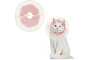 Supet Soft Cat Cone Collar-2-in-1 Waterproof Design for Post-Surgery or Skin Conditions, Adjustable Shape with Scratch-Resistant Mesh and Inner Layer, Alternative to Cat Cones to Stop Licking