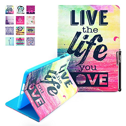 iPad Air Hülle, Deenor Love Life Design PU Leder Abdeckung Stand Flip Schutzhülle Hülle für Apple iPad Air (2013 Version). (Love Life)