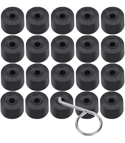 Protección Oxidación Tuercas 20 Tapones Para Tornillos De Rueda 17mm - Negro - Incluye Herramienta Extracción Accesorios Coche Antioxido