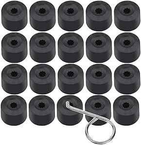 20 Pezzi Copri Bulloni Ruota 17 Mm Nero - 4 Antifurto + 16 Normali Con Strumento - Foto 2