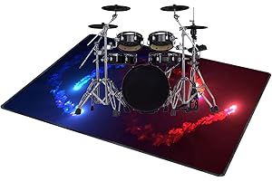 QQDD Drum-Teppich Schlagzeugteppich Schallschutz Teppich Schallschutzmatte rutschfeste Trommelmatte für E Drum Schlagzeug Elektronisch Snare Teppich Snare Drum Rug Schalldicht Teppiche (80CM - 200CM)