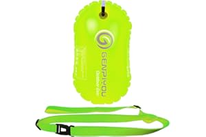 Swim Buoy - LULUWA Inflatable Wild Swimming Tow Float for Open Water Sports Racing Training with Highly Visible
