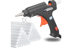 ABERTO Berto Hot Glue Gun for Crafting, Mini Glue Gun with 50 Melt Glue Sticks(7mm) for School Art Hobby - Heating DIY Craft Repair for Quick Home Repairs - 20W (Black)