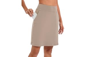 Timuspo Damska odzież sportowa, długość do kolan, ze spodenkami wewnętrznymi, sportowa spódnica tenisowa z wysoką talią, ze spodniami, idealna do uprawiania sportu, golfa, treningu turystycznego