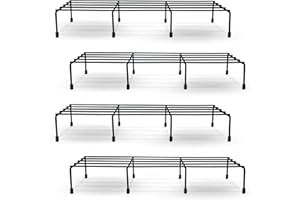 BonKaso Premium Rectangular Anti-Rust Metal Plant Stand Set (Pack of 4) - Stylish Black Stands for Indoor, Outdoor, and Balcony Use