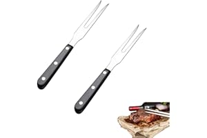 YYLFDC 2 Pcs Carving Fork, Meat Fork, Pot Fork Classic BBQ Fork Christmas Cooking Fork Black Long Handle Fork for Party Festival, Roastingserving Forks for Pork Turkey Chicken Beef BBQ