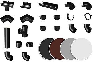 RAINWAY L Regenrinnen System (Rinnenendstück mit Dichtlippe links anthrazit) - PVC-U Kunststoff in 4 Farben, für Dachflächen > 100m² empfohlen, Endstück Endkappe