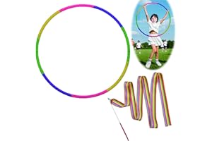 THXFUNAREA Hula Fitness Hoop per Bambini Dotato di nastro da ginnastica - Plastica Staccabile, Divertimento e Fitness per Ragazzi e Ragazze, Perfetto per Danza, Palestra e Attività Fitness