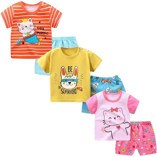 Ensemble Bébé Fille été 2 Pièces - T-shirt Fleurs 3D + Short - Tissu Doux - Tailles 9-24 Mois