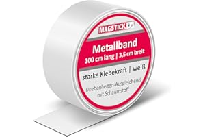MAGSTICK Striscia metallica 1 metro x 35 mm autoadesiva con schiuma I Lamiera d'acciaio come base adesiva per magneti, Tonies I Striscia magnetica da parete può essere tagliata a misura I mag063