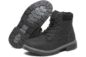 BRAVOVER Women Snow Boots Winter Boots For Women Ladies Ankle Warm Shoes Fur Lined Winter Walking Waterproof Anti-Slip Lace Up Lightweight Shoes With Outdoor Indoor Mid Calf Booties