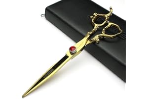 AXEMOORE Tijeras de corte de pelo profesionales 7/7.5/8 pulgadas tijeras de corte de pelo doradas y tijeras de dragón de oro negro (7 Inch Cutting)