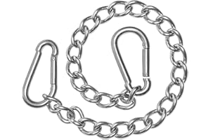 DISMBOON Hanging Chair Chain with Two Carabiners,96 cm 400KG Capacity Heavy Duty 304 Stainless Steel Extension Chain Kit for Swinging Chair Egg Chair Hanging Garden Chair Yoga Punching Bag